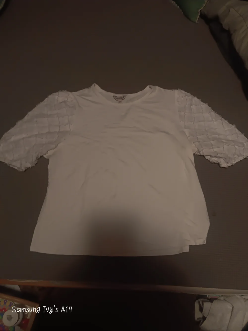 Nanette Lepore Cream Short Sleeve Top with Puff Sleeves - Picture 1 of 3